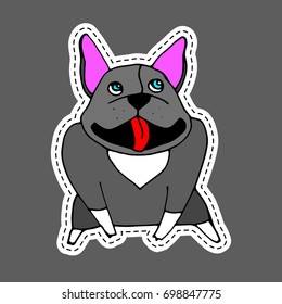 French Bulldog. Vector illustration for or poster. Print on clothes.
