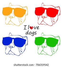 French Bulldog. Vector illustration for a poster. Cute puppy. Pedigree dog.