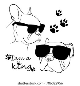 French Bulldog. Vector illustration for a poster. Cute puppy. Pedigree dog.