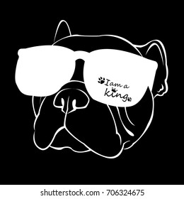 French Bulldog. Vector illustration for a poster. Cute puppy. Pedigree dog.