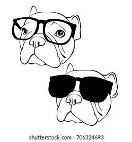 French Bulldog. Vector illustration for a poster. Cute puppy. Pedigree dog.