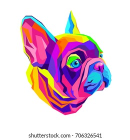 French Bulldog. Vector illustration for a poster. Cute puppy. Pedigree dog.