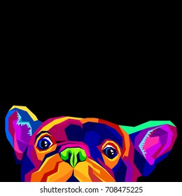 French Bulldog. Vector illustration for a poster. Cute puppy. Pedigree dog.