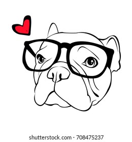 French Bulldog. Vector illustration for a poster. Cute puppy. Pedigree dog.