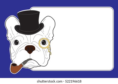 french bulldog vector note