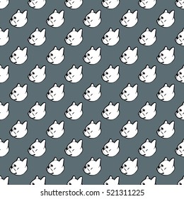Fondo de patrón sin fisuras de Vector bulldog francés