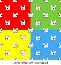 French bulldog vector seamless pattern background