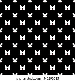 French bulldog vector seamless pattern background