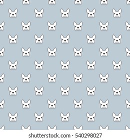 French Bulldog Vector Seamless Pattern Background