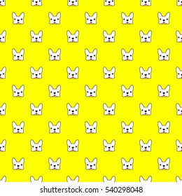 French bulldog vector seamless pattern background
