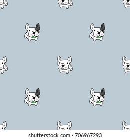 french bulldog vector seamless pattern background