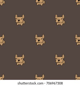 french bulldog vector seamless pattern background