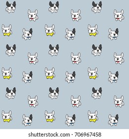 french bulldog vector seamless pattern background