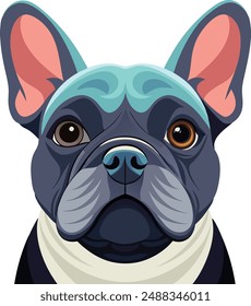 French bulldog Bulldog  vector style 
 ,Clipart , Illustration with white background