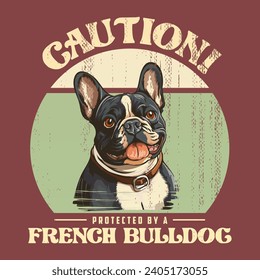 French Bulldog Vintage Tshirt Design Illustration Vector