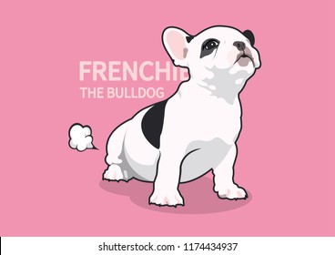 French bulldogs love yoga and farting. Cute Frenchie The Bulldog logo symbol for your variety of design artworks.For T-shirt screens, printing cards, branding, etc.