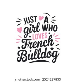 French bullgog typography t shirt design