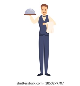 Icono del mayordomo francés. Caricatura del icono vectorial del mayordomo francés para diseño web aislado en fondo blanco