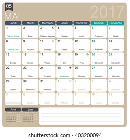 French calendar 2017