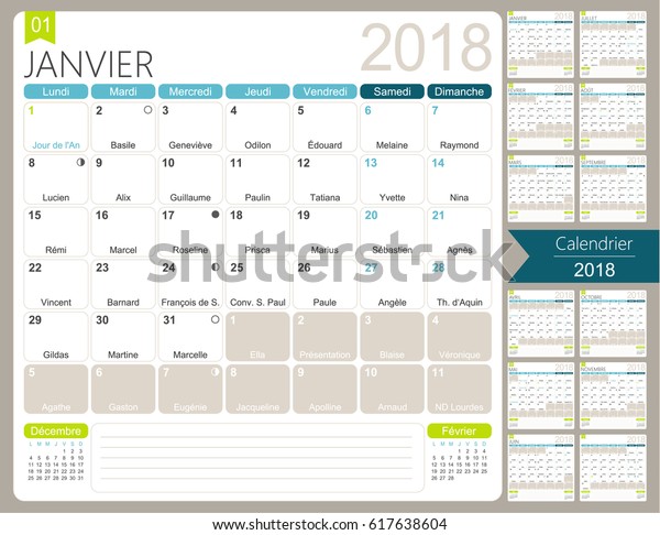 Calendar 2018 Monthly Template