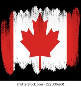 French and Canadian national flag vector illustration image with paint brush effect
