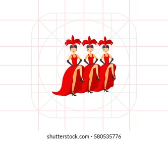 French cancan dancers icon
