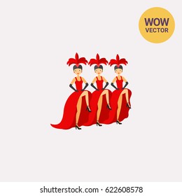 French cancan dancers icon