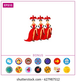 French cancan dancers icon