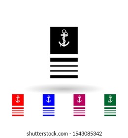 French cc military ranks and insignia multi color icon. Simple glyph, flat vector of Ranks in the French icons for ui and ux, website or mobile application