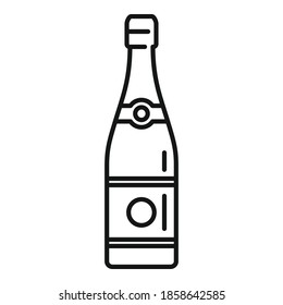 French champagne bottle icon. Outline french champagne bottle vector icon for web design isolated on white background