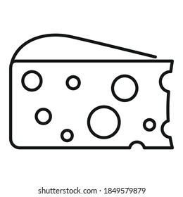 Icono de queso francés. Icono del vector del queso francés de contorno para diseño web aislado en fondo blanco