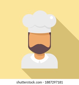 French chef icon. Flat illustration of french chef vector icon for web design