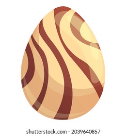 Vector de dibujos animados del icono del huevo de chocolate francés. Caramelos de Pascua. Huevo caramelo