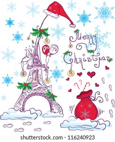 french christmas cute invitation background