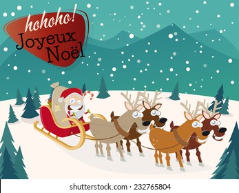 French Christmas greetings Joyeux Noel horizontal background