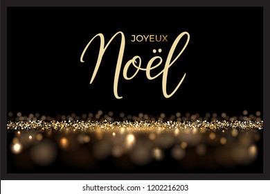 French Christmas luxury design template. Vector Joyeux Noel text isolated on shiny luxury background