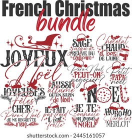 French Christmas Vector Designs Bundle