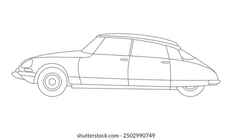 Französisch Oldtimer Vektor Limousine Retro-Symbol FR Frankreich 