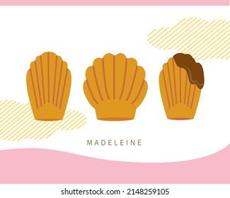 French classic traditional dessert madeleine material set