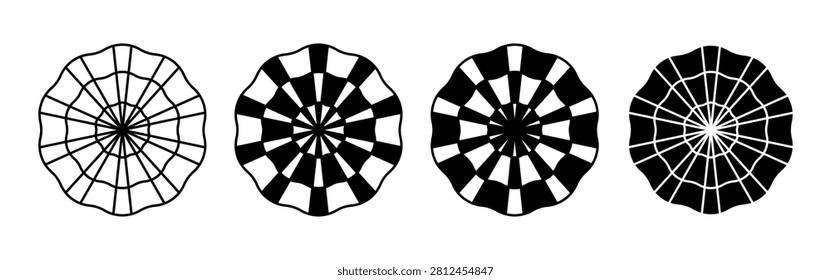 French cockade line and solid black icon representing the French Revolution, Bastille Day, patriotism, national pride, historical heritage, and cultural celebrations.