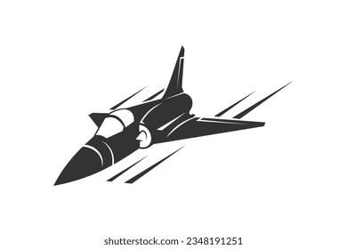 French cold war fighter plane vector illustration. simple aircraft icon, military equipment.