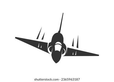 Ilustración vectorial del avión de combate francés de la guerra fría. icono de avión simple, equipo militar.