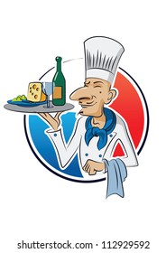 French cook. Vector illustration isolated on a white background