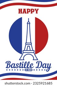 Cartel de bienvenida del Día de la Bastilla en Francia