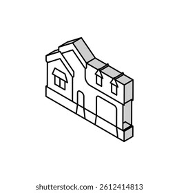 french country house isometric icon vector. french country house sign. isolated symbol illustration