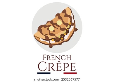 French Crepe or crêpes logo vector illustration. vector logo for crepe vendor, food stall, and food stand.