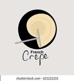 French Crepe or crêpes logo vector illustration