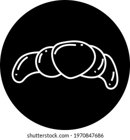 French croissant, icon illustration, vector on white background
