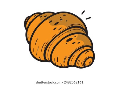 French croissant icon set. Flat illustration of croissants vector icon.