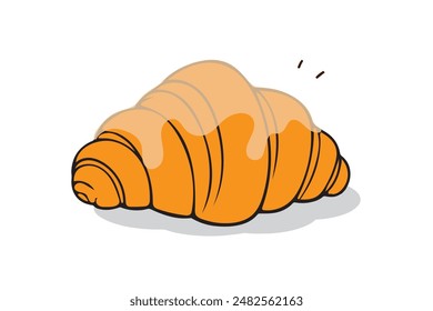 French croissant icon set. Flat illustration of croissants vector icon.